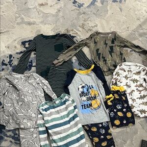 Mixed Boys Pajama Tops and Bottoms - Stripe, Sports, Animal Prints - Multi Color